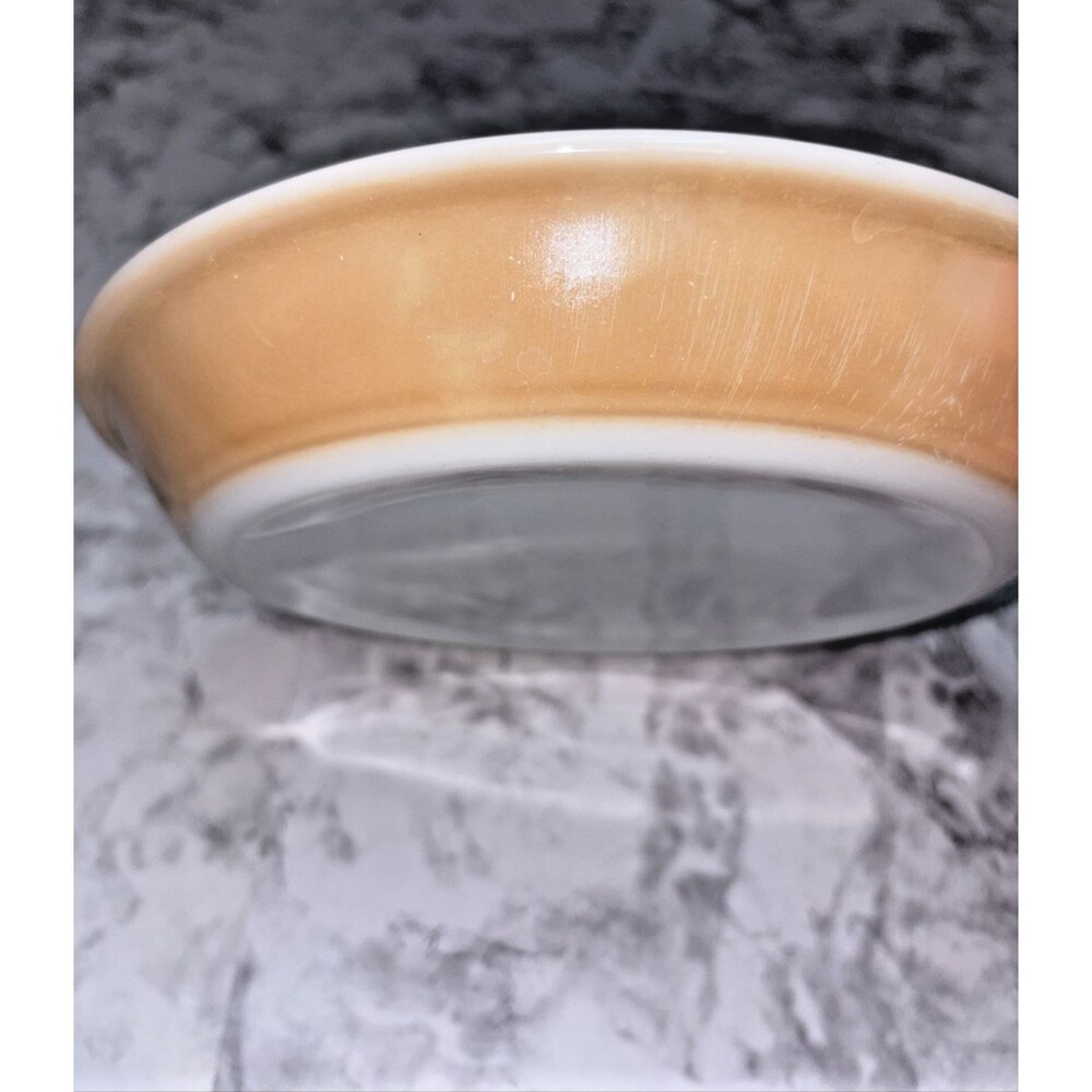Vintage Fire King Peach Luster Glass Pie Plate Baking Dish 9.5 Inch Made In USA
